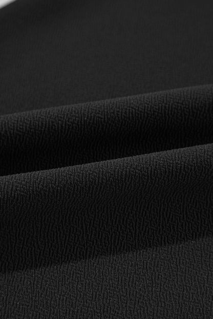 Black Plus Size Knot Waist Textured Shift Pants