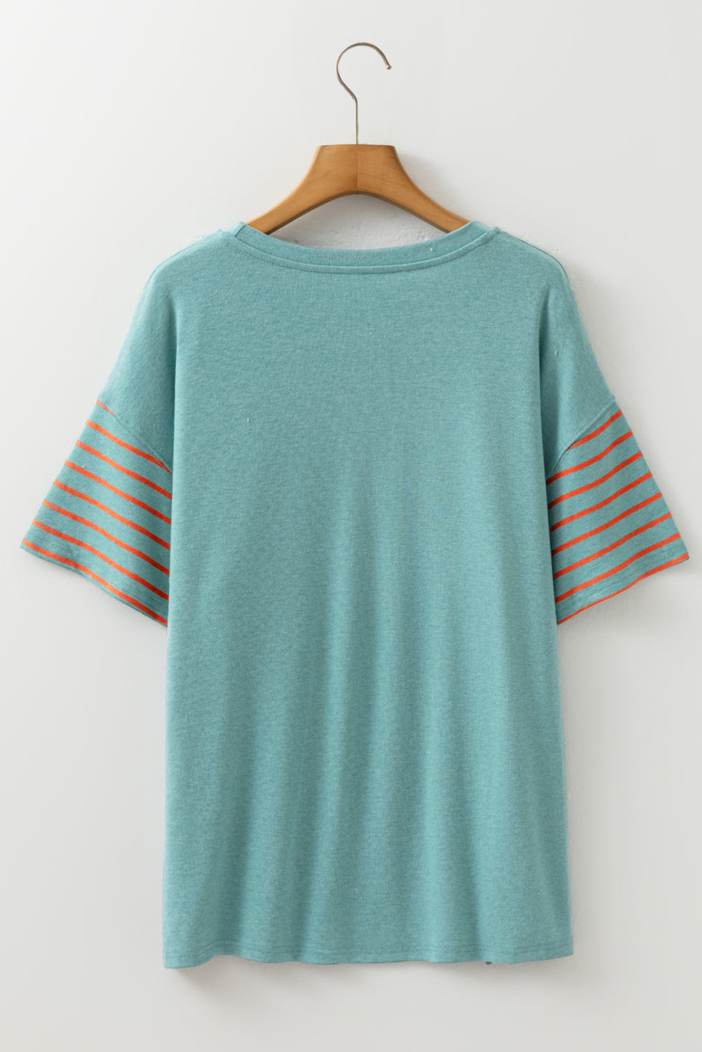 Laurel Green Color Block Striped Detail Loose T Shirt