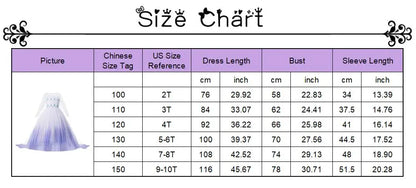 Elsa Anna Costume for Kids Little Girls Dress Children Performance Cloak Dress Up Kids Carnival Long Sleeve Cosplay Dresses