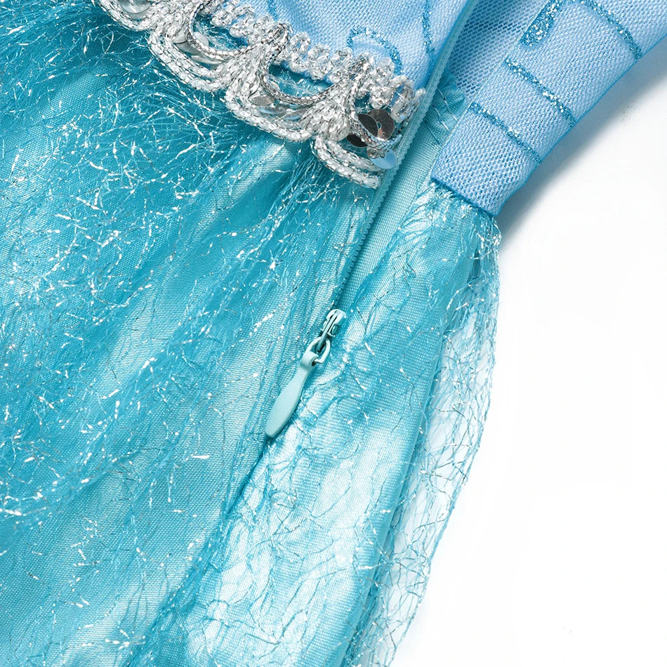 Elsa Anna Costume for Kids Little Girls Dress Children Performance Cloak Dress Up Kids Carnival Long Sleeve Cosplay Dresses
