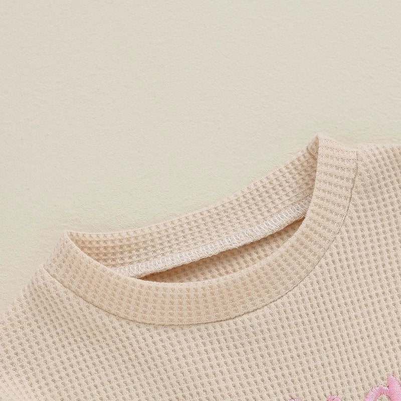 Toddler Clothes Baby Girl Boy Big Sister Crewneck Sweatshirt Big Brother Oversized Sweater Waffle Fall Children's Clothing