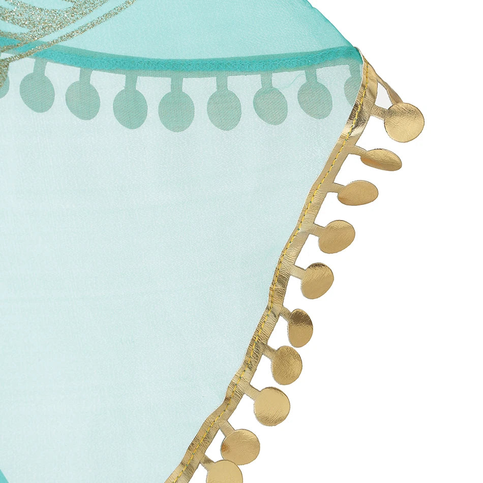 Classic Princess Jasmine Costume for Girls Halloween Carnival Aladdin Cosplay Jasmine Party Clothing Kid Purim Dress Up