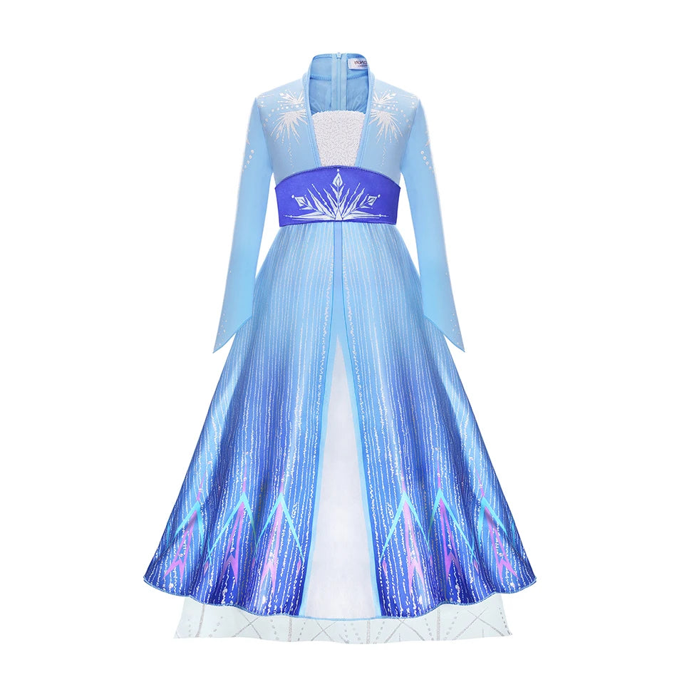 Elsa Anna Costume for Kids Little Girls Dress Children Performance Cloak Dress Up Kids Carnival Long Sleeve Cosplay Dresses