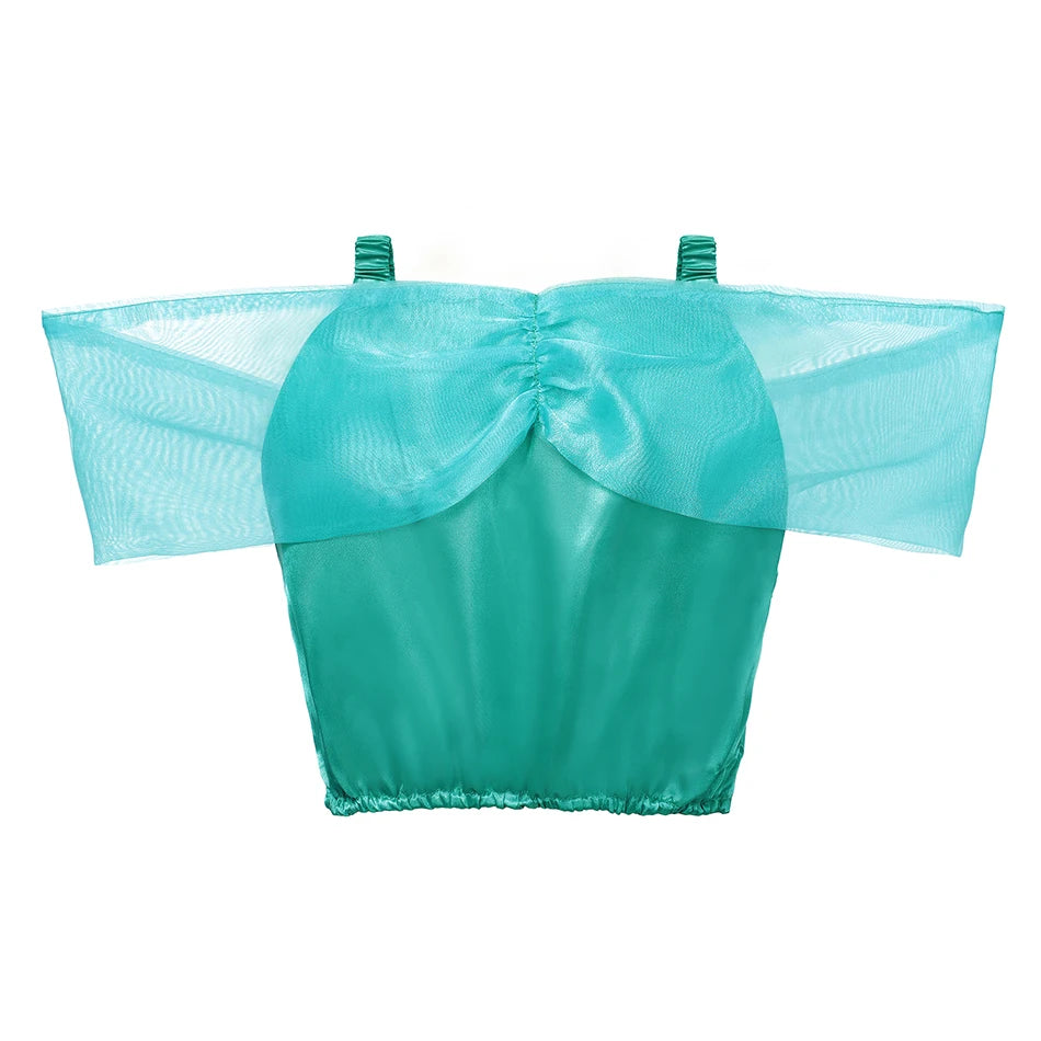 Classic Princess Jasmine Costume for Girls Halloween Carnival Aladdin Cosplay Jasmine Party Clothing Kid Purim Dress Up