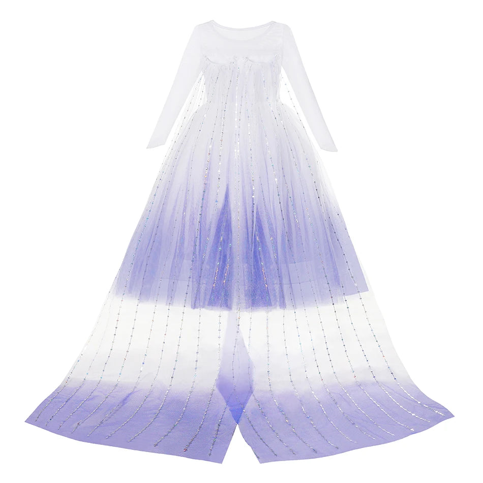 Elsa Anna Costume for Kids Little Girls Dress Children Performance Cloak Dress Up Kids Carnival Long Sleeve Cosplay Dresses
