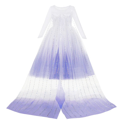 Elsa Anna Costume for Kids Little Girls Dress Children Performance Cloak Dress Up Kids Carnival Long Sleeve Cosplay Dresses