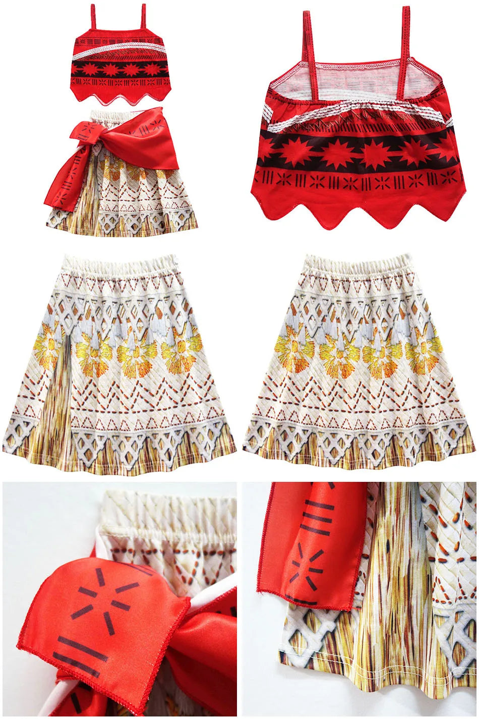 Kids Princess Tops and Skirt Little Girls Jasmine Carnival Clothing Set Children Summer Party Clothing Kids Cosplay Dresses