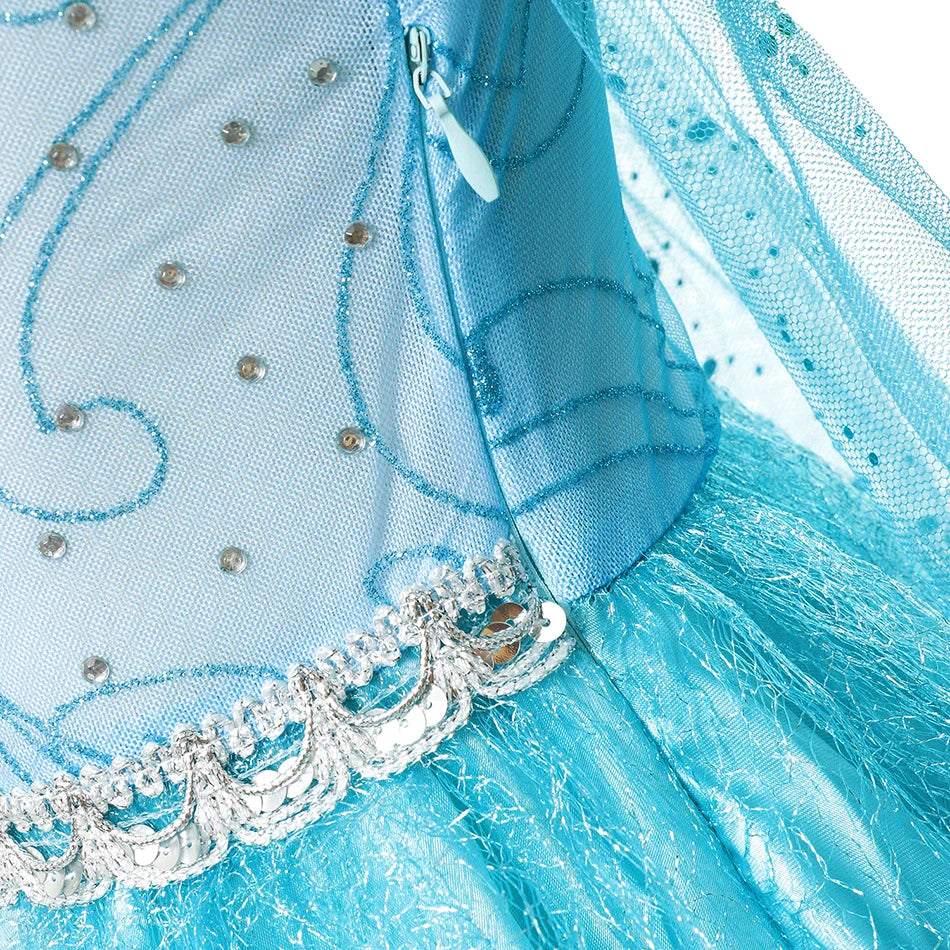 Elsa Anna Costume for Kids Little Girls Dress Children Performance Cloak Dress Up Kids Carnival Long Sleeve Cosplay Dresses