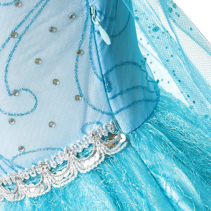 Elsa Anna Costume for Kids Little Girls Dress Children Performance Cloak Dress Up Kids Carnival Long Sleeve Cosplay Dresses