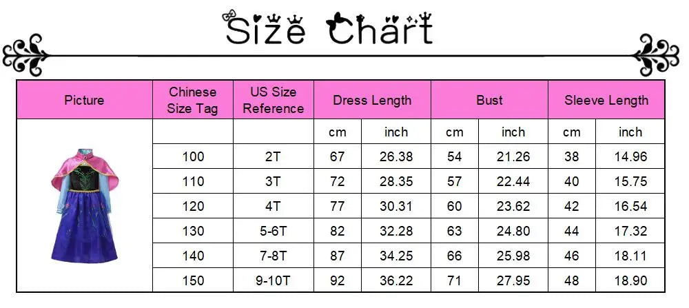 Elsa Anna Costume for Kids Little Girls Dress Children Performance Cloak Dress Up Kids Carnival Long Sleeve Cosplay Dresses
