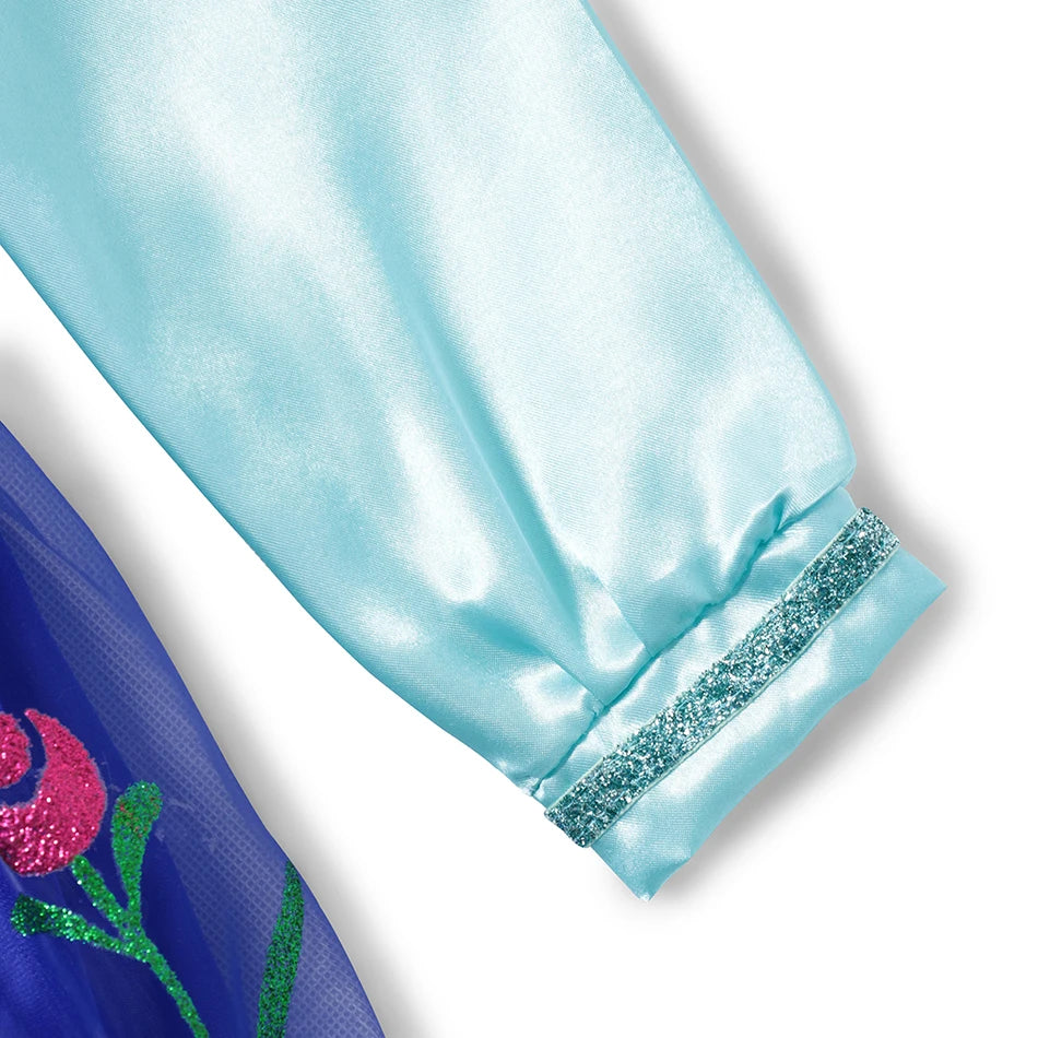 Elsa Anna Costume for Kids Little Girls Dress Children Performance Cloak Dress Up Kids Carnival Long Sleeve Cosplay Dresses