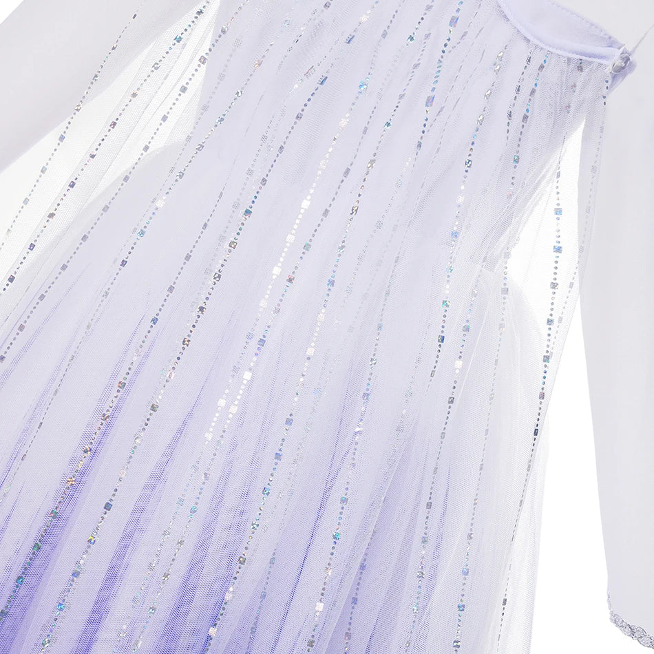 Elsa Anna Costume for Kids Little Girls Dress Children Performance Cloak Dress Up Kids Carnival Long Sleeve Cosplay Dresses