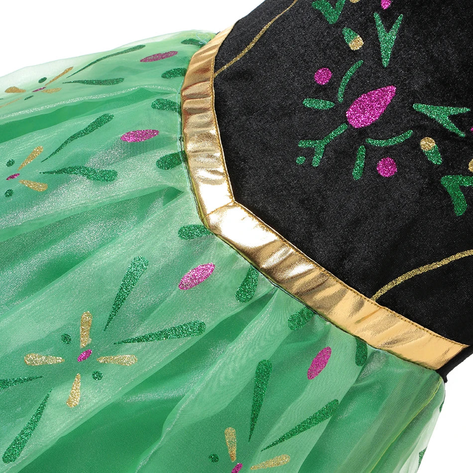 Elsa Anna Costume for Kids Little Girls Dress Children Performance Cloak Dress Up Kids Carnival Long Sleeve Cosplay Dresses