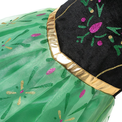 Elsa Anna Costume for Kids Little Girls Dress Children Performance Cloak Dress Up Kids Carnival Long Sleeve Cosplay Dresses