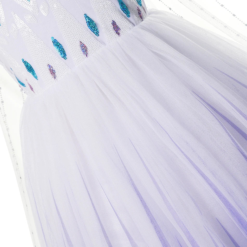 Elsa Anna Costume for Kids Little Girls Dress Children Performance Cloak Dress Up Kids Carnival Long Sleeve Cosplay Dresses