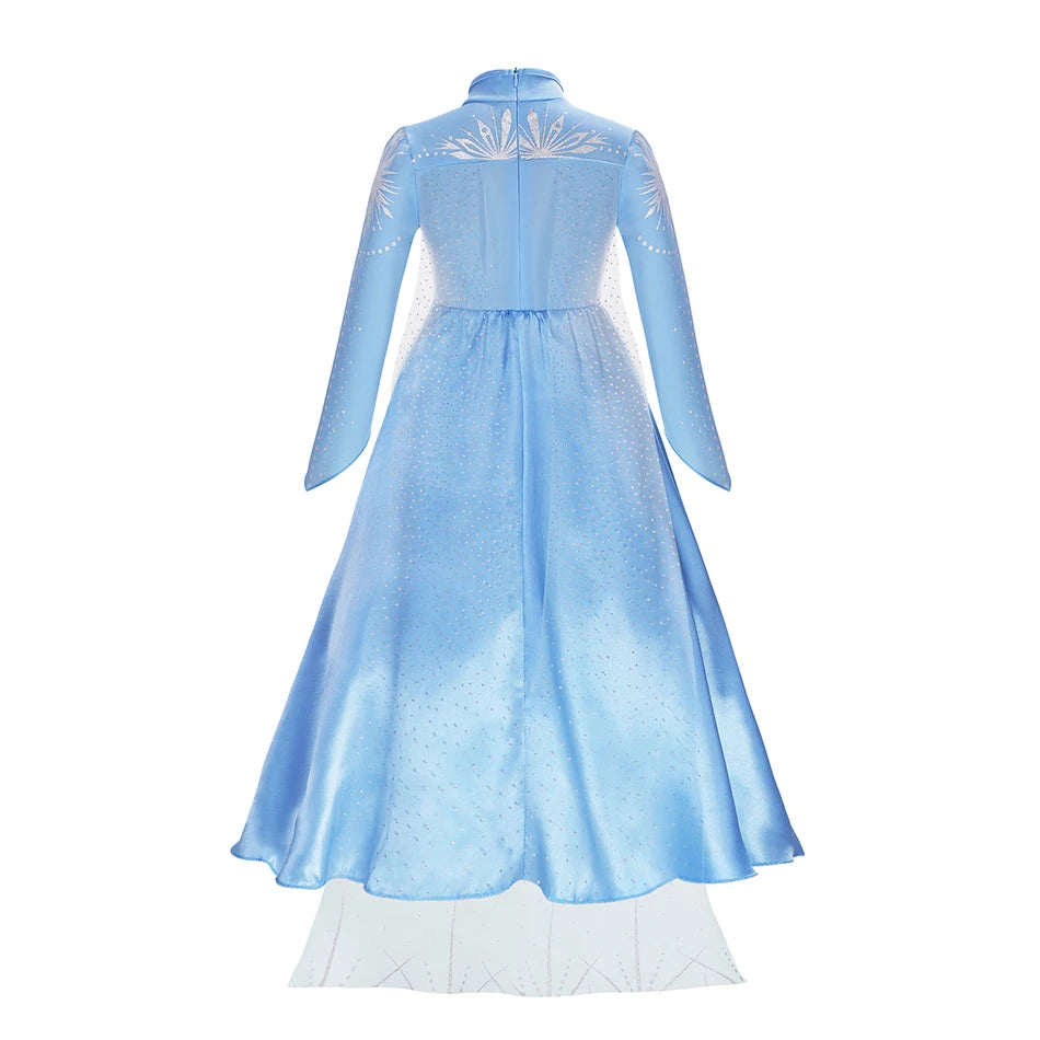 Elsa Anna Costume for Kids Little Girls Dress Children Performance Cloak Dress Up Kids Carnival Long Sleeve Cosplay Dresses