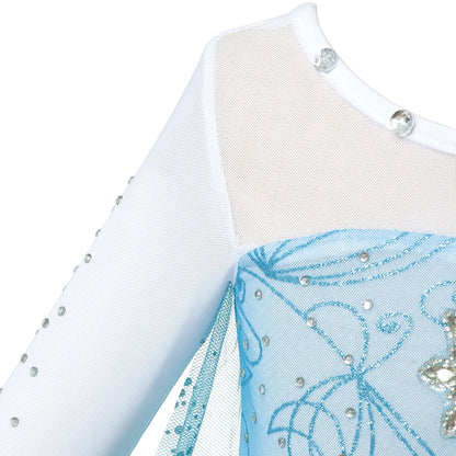 Elsa Anna Costume for Kids Little Girls Dress Children Performance Cloak Dress Up Kids Carnival Long Sleeve Cosplay Dresses