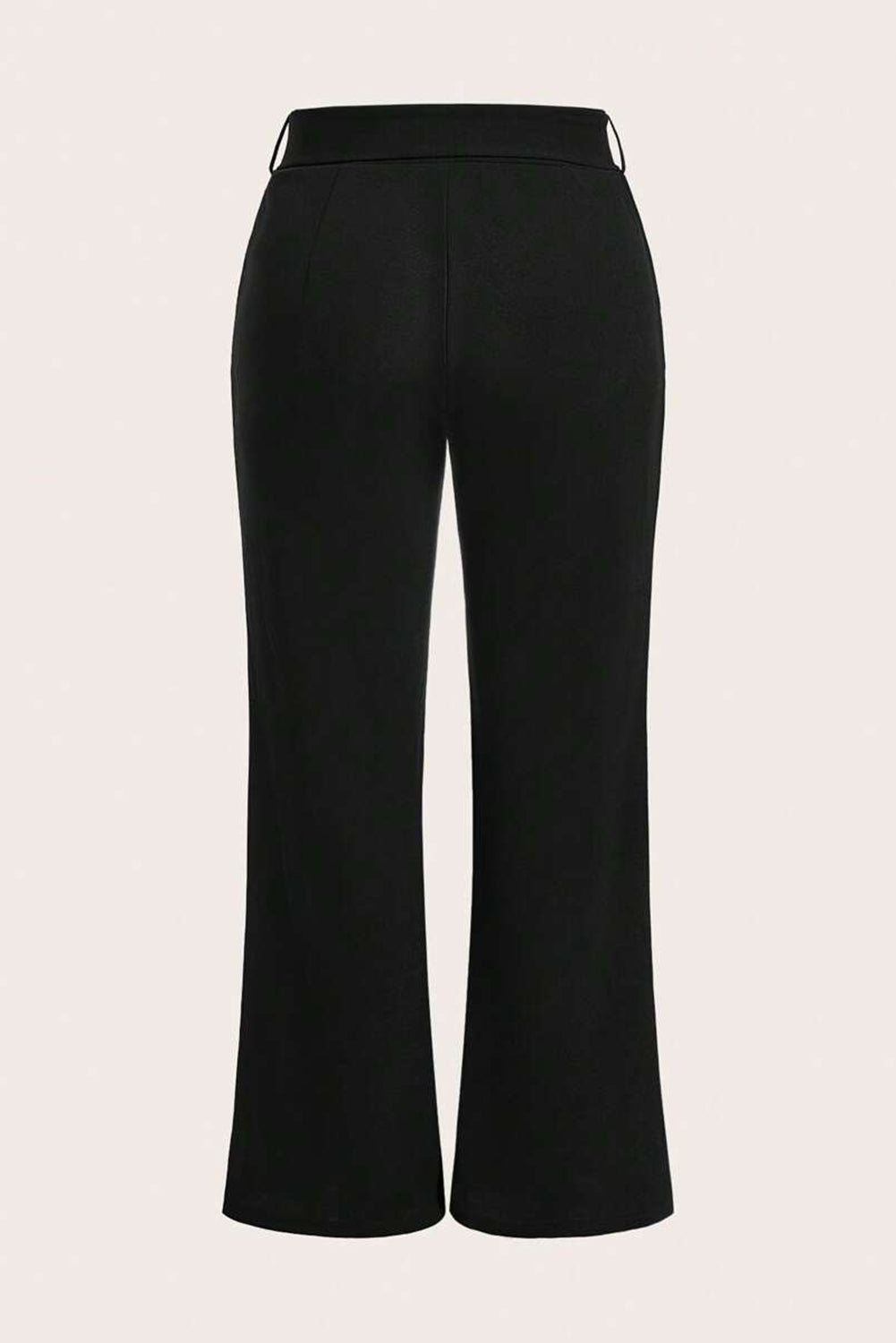 Black Plus Size Knot Waist Textured Shift Pants